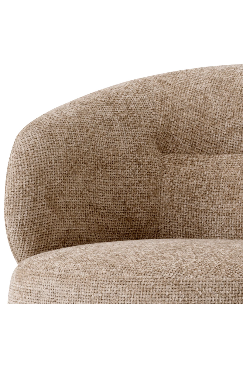 Fauteuil pivotant en Lyssa sable | Eichholtz Liberty | Meubleluxe.fr