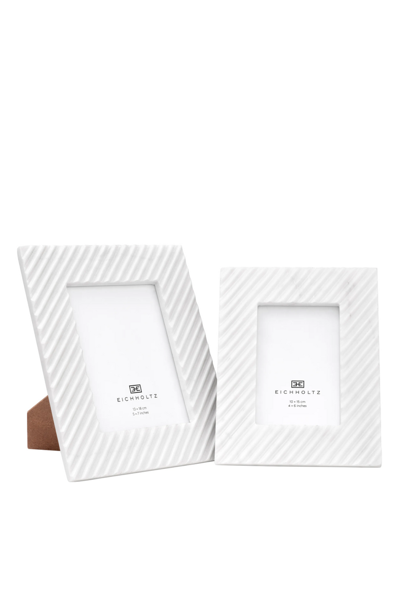 Cadre photo en marbre blanc (lot de 4) | Eichholtz Casale S | Meubleluxe.fr