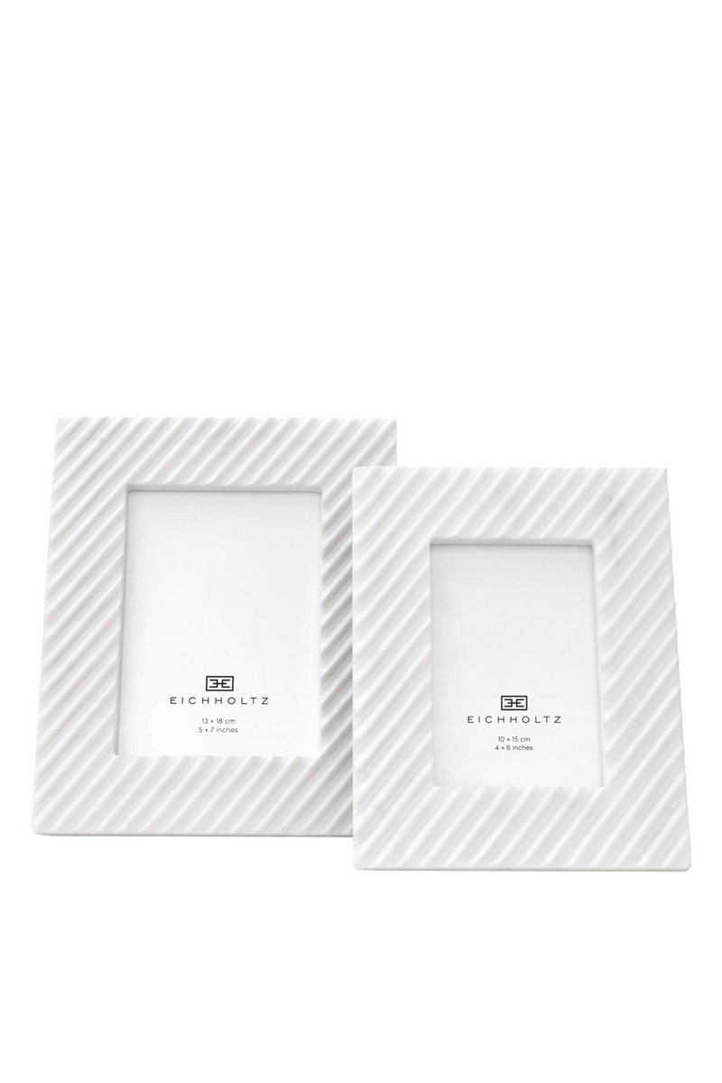 Cadre photo en marbre blanc (lot de 4) | Eichholtz Casale L | Meubleluxe.fr