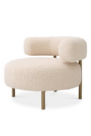 Fauteuil molletonnée blanc et laiton brossé | Eichholtz Thompson | Meubleluxe.fr