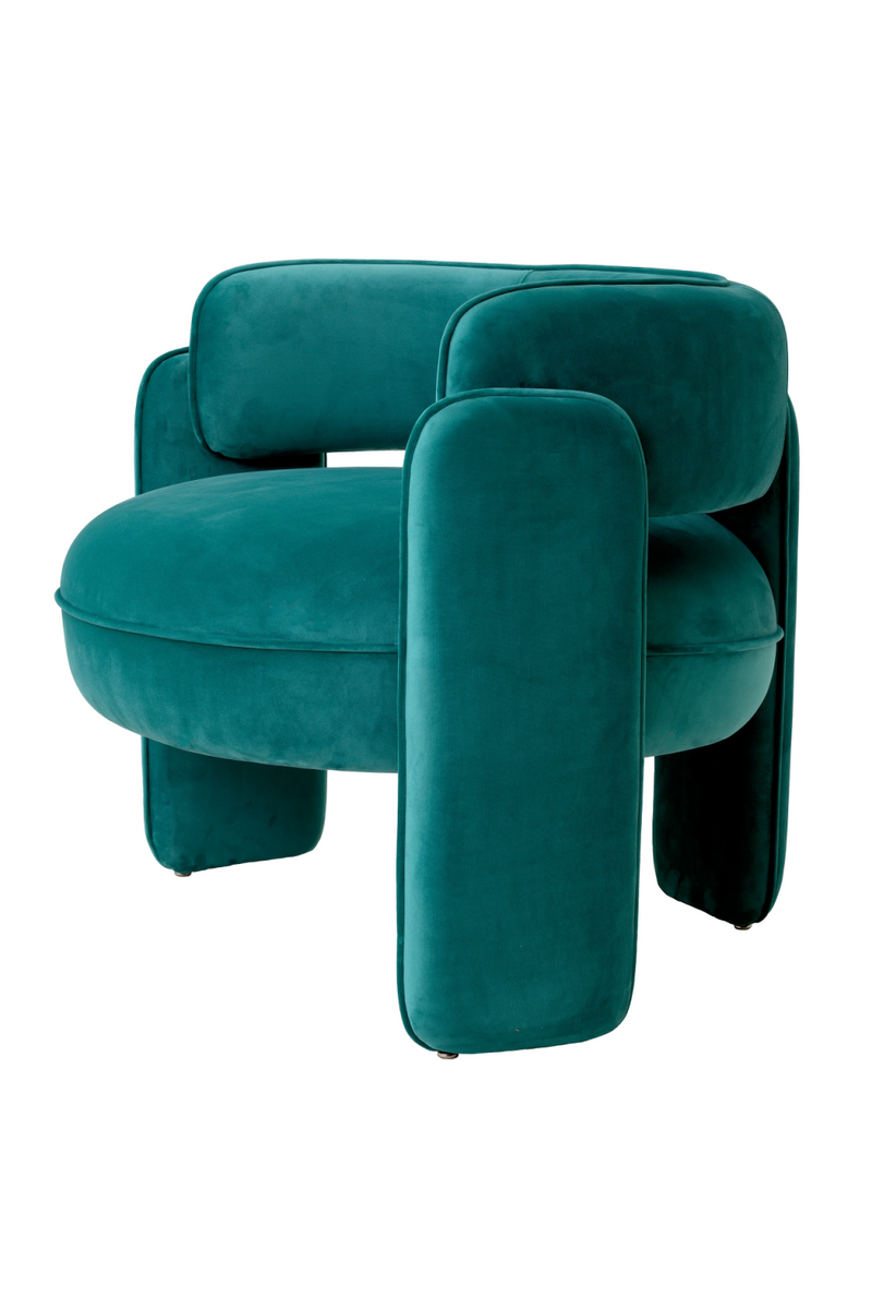 Fauteuil en velours turquoise | Eichholtz Chaplin | Meubleluxe.fr