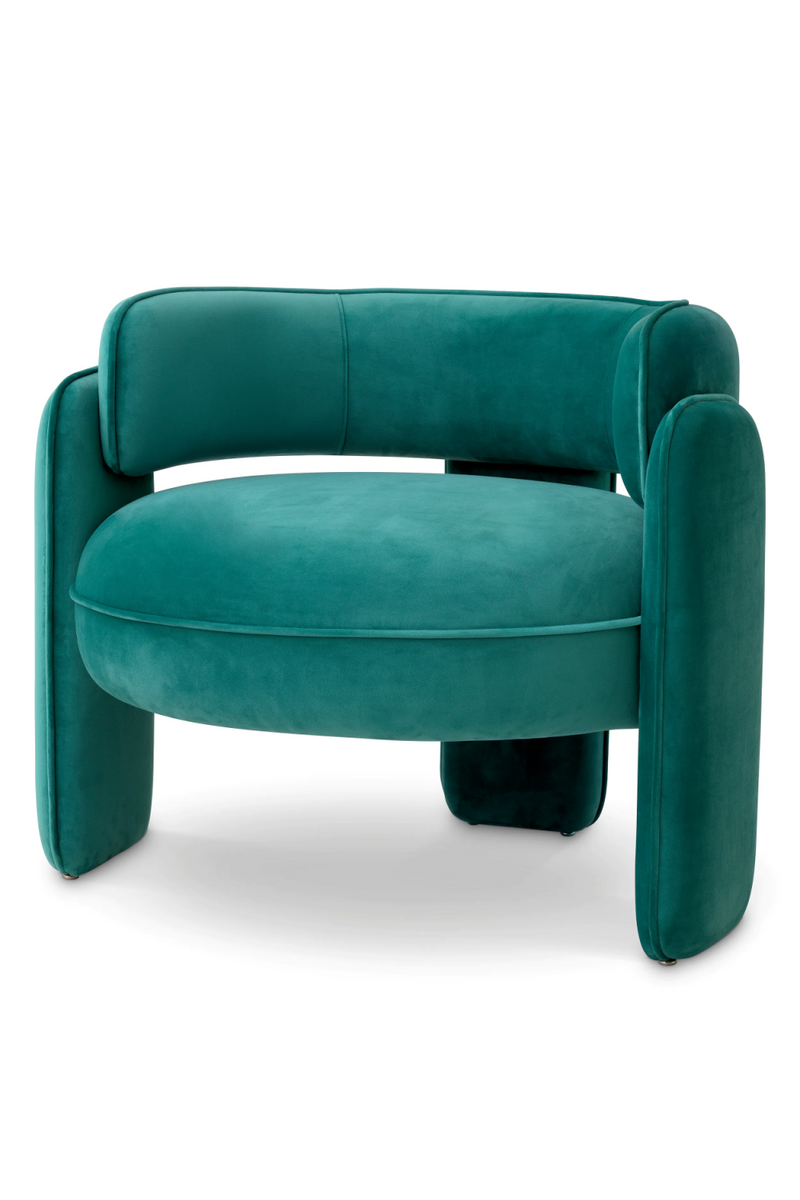 Fauteuil en velours turquoise | Eichholtz Chaplin | Meubleluxe.fr