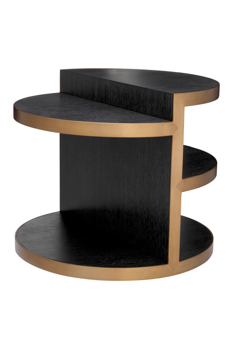 Table d'appoint en chêne anthracite et laiton brossé | Eichholtz Nilo | Meubleluxe.fr