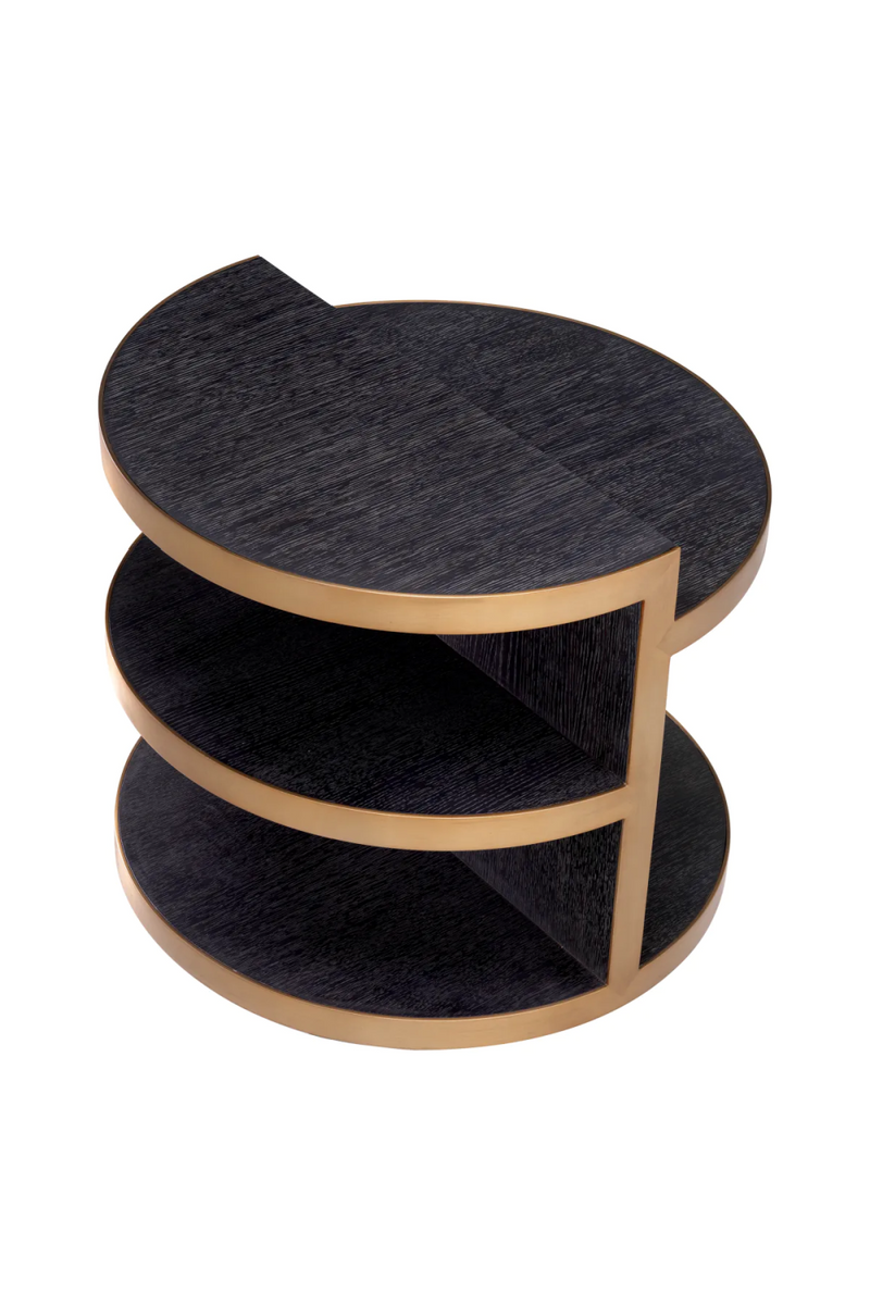 Table d'appoint en chêne anthracite et laiton brossé | Eichholtz Nilo | Meubleluxe.fr