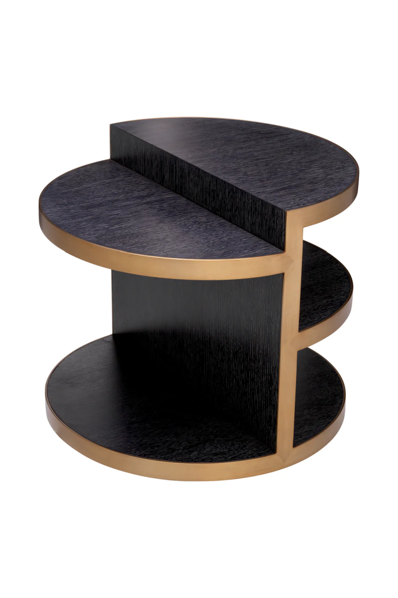 Table d'appoint en chêne anthracite et laiton brossé | Eichholtz Nilo | Meubleluxe.fr