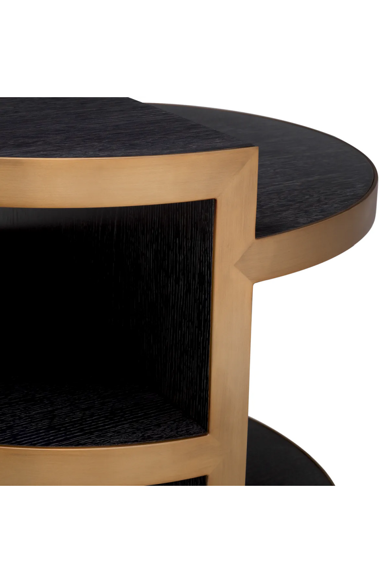 Table d'appoint en chêne anthracite et laiton brossé | Eichholtz Nilo | Meubleluxe.fr