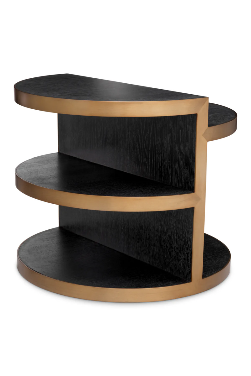 Table d'appoint en chêne anthracite et laiton brossé | Eichholtz Nilo | Meubleluxe.fr