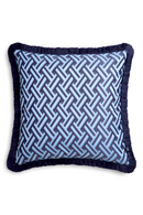 Coussin décoratif bleu à franges | Eichholtz Doris L | Meubleluxe.fr