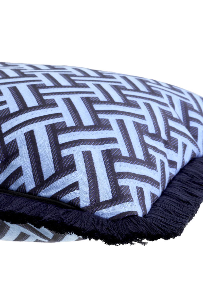 Coussin décoratif bleu à franges | Eichholtz Doris L | Meubleluxe.fr