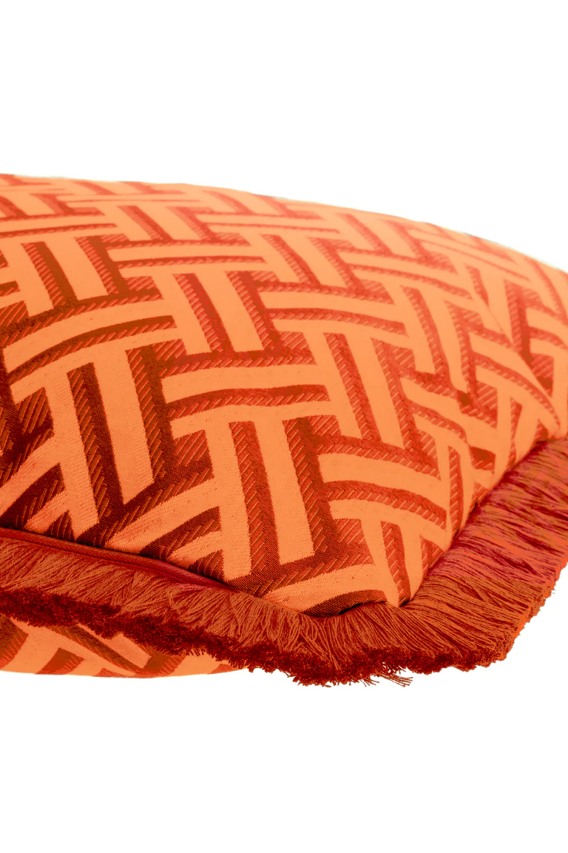 Coussin décoratif orange à franges | Eichholtz Doris L | Meubleluxe.fr