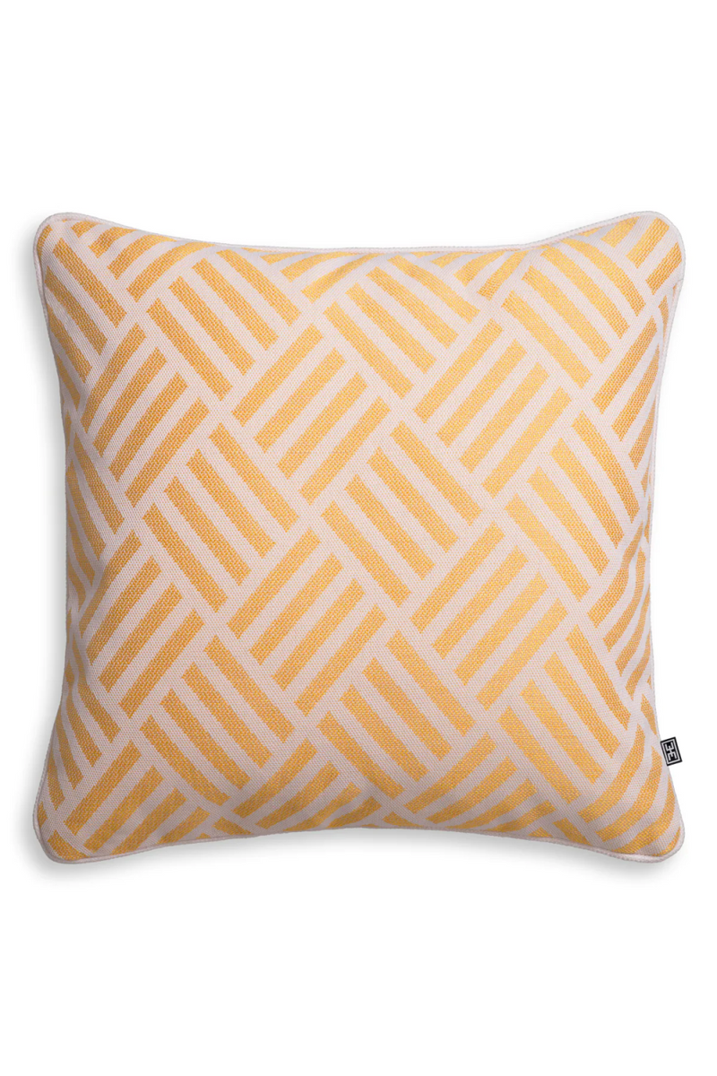 Coussin décoratif quadrillé jaune | Eichholtz Sonel L | Meubleluxe.fr