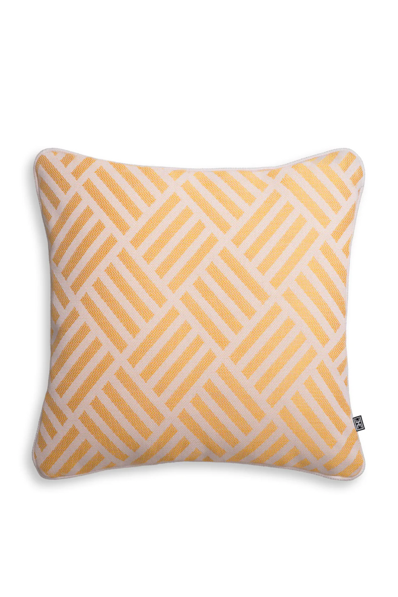 Coussin décoratif quadrillé jaune | Eichholtz Sonel S | Meubleluxe.fr