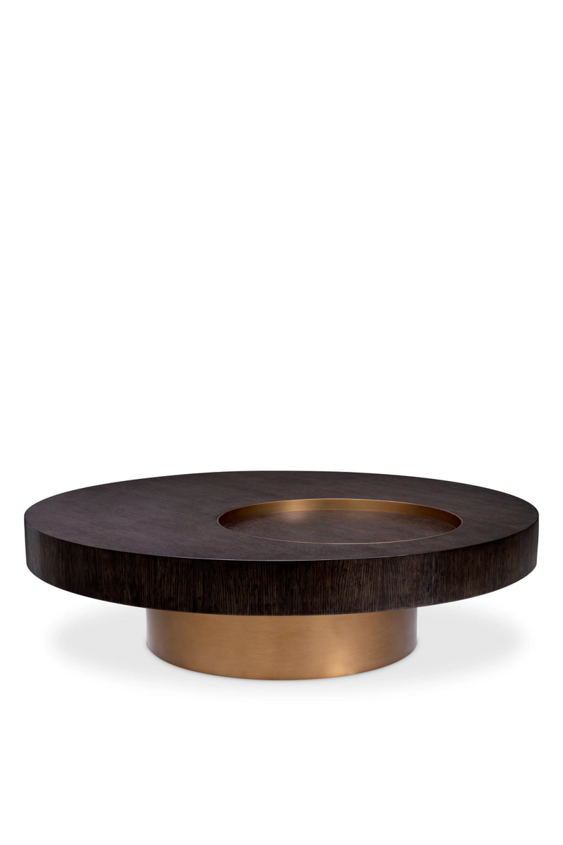 Table basse ronde en chêne | Eichholtz Otus | Meubleluxe.fr