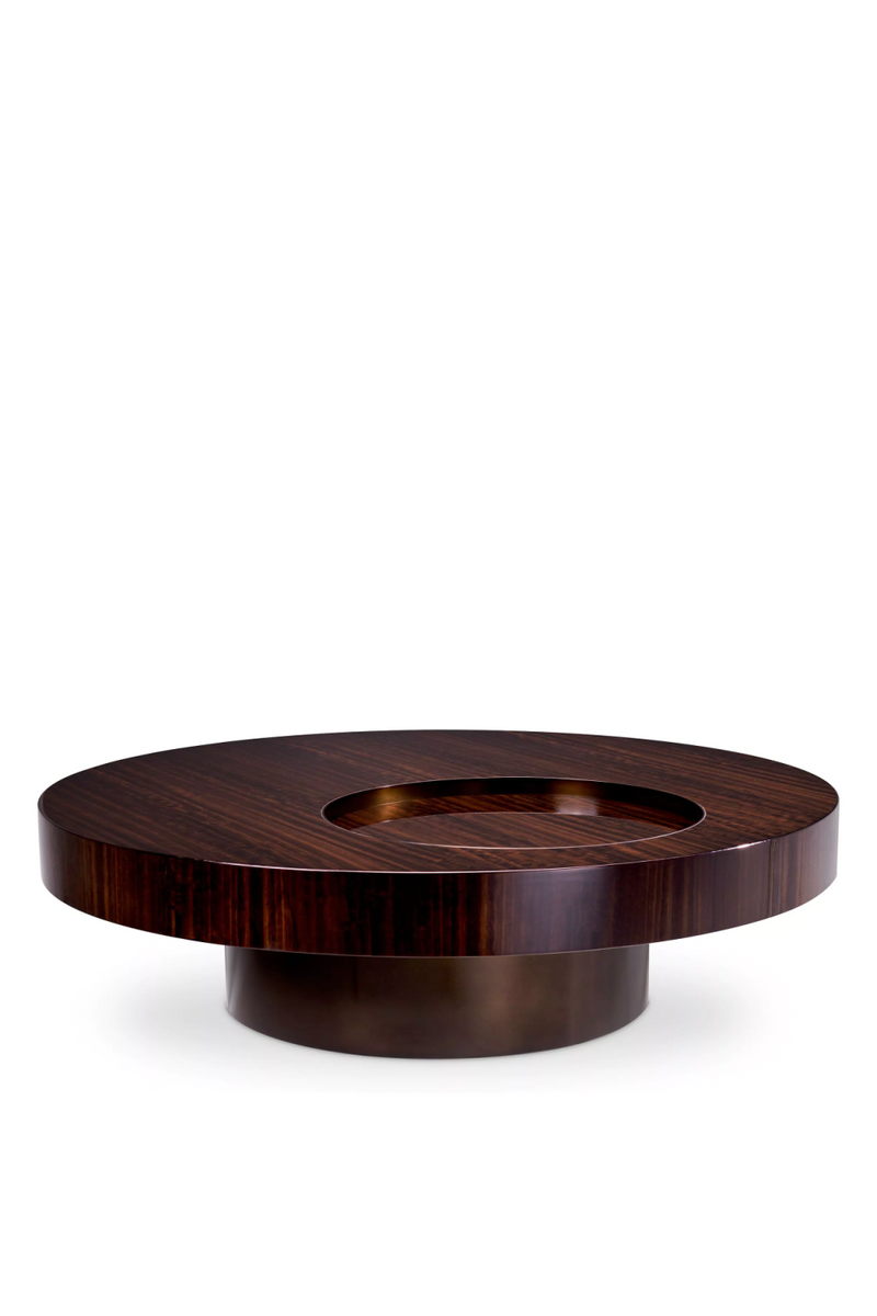 Table basse ronde en eucalyptus | Eichholtz Otus | Meubleluxe.fr