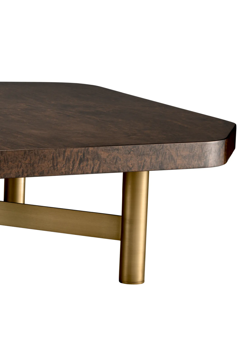 Table basse en bois d'érable brillant et laiton brossé | Eichholtz Oracle | Meubleluxe.fr