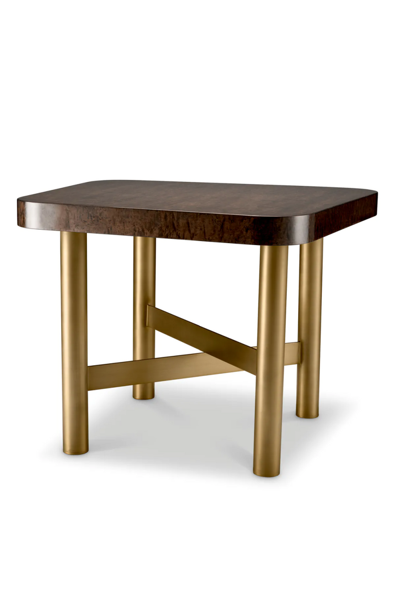 Table d'appoint en bois d'érable brillant et laiton brossé | Eichholtz Oracle | Meubleluxe.fr