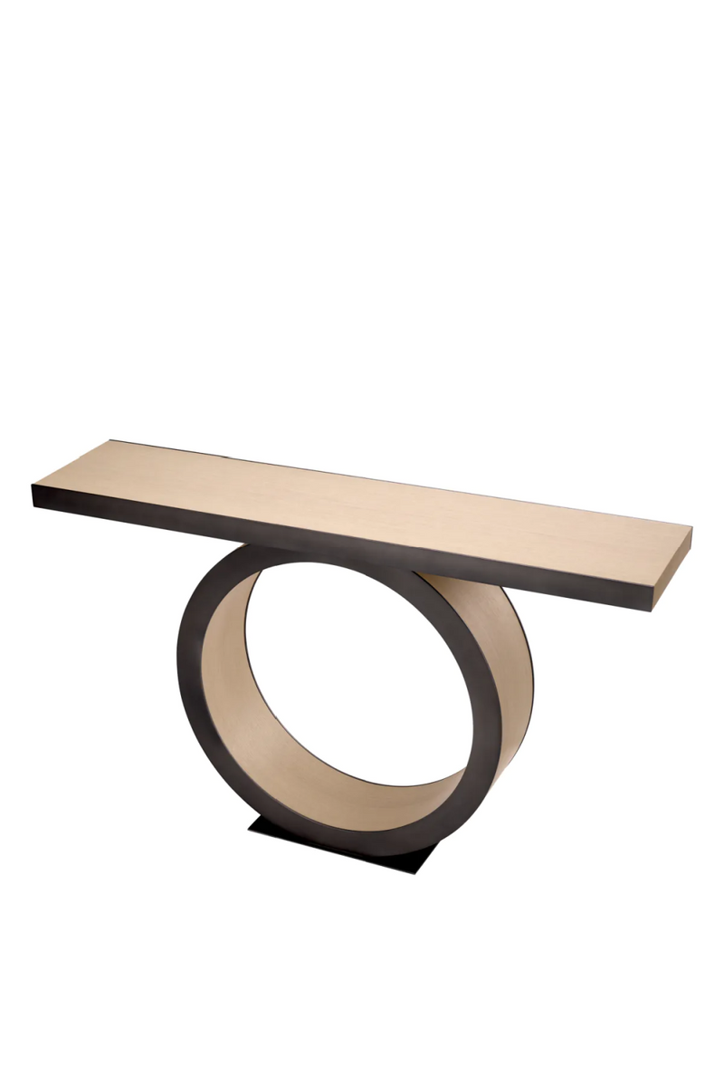 Console en chêne naturel et bronze | Eichholtz Odis | Meubleluxe.fr