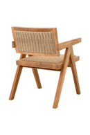 Chaise de salle à manger en teck et tissage marron | Eichholtz Kristo | Meubleluxe.fr