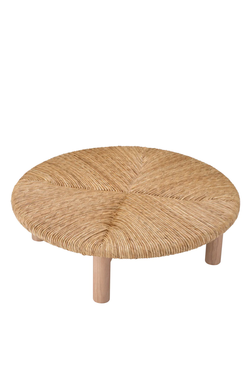 Table basse en bois clair et jonc de mer | Eichholtz Costello | Meubleluxe.fr