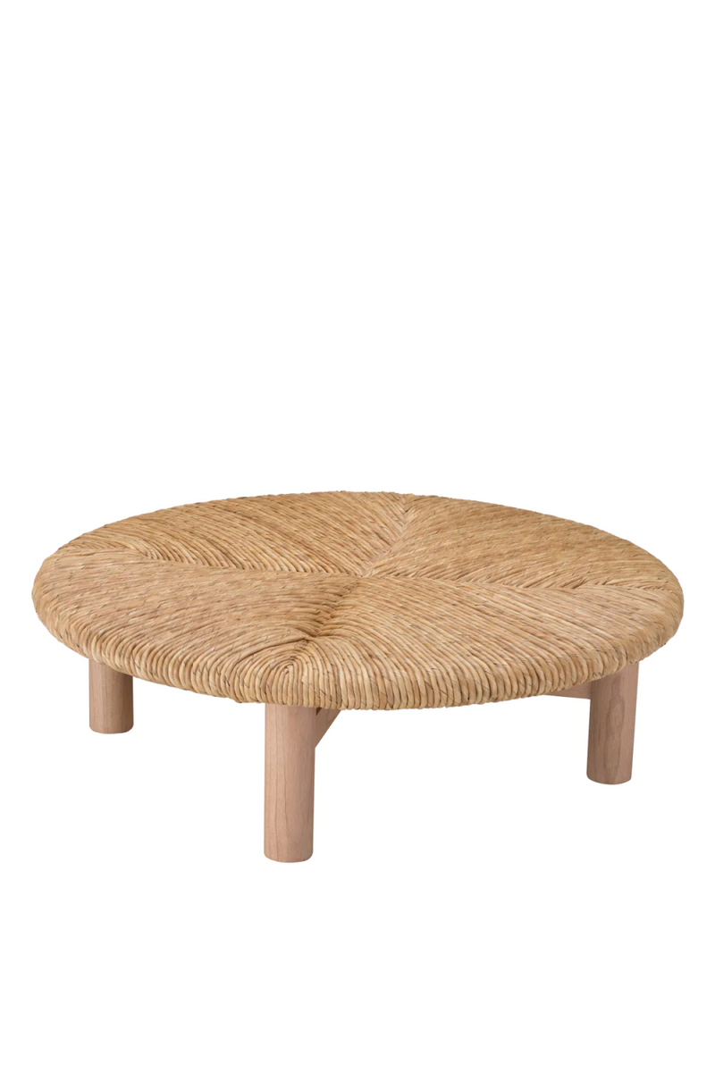 Table basse en bois clair et jonc de mer | Eichholtz Costello | Meubleluxe.fr