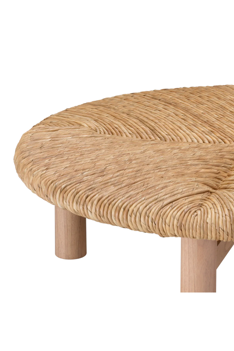 Table basse en bois clair et jonc de mer | Eichholtz Costello | Meubleluxe.fr