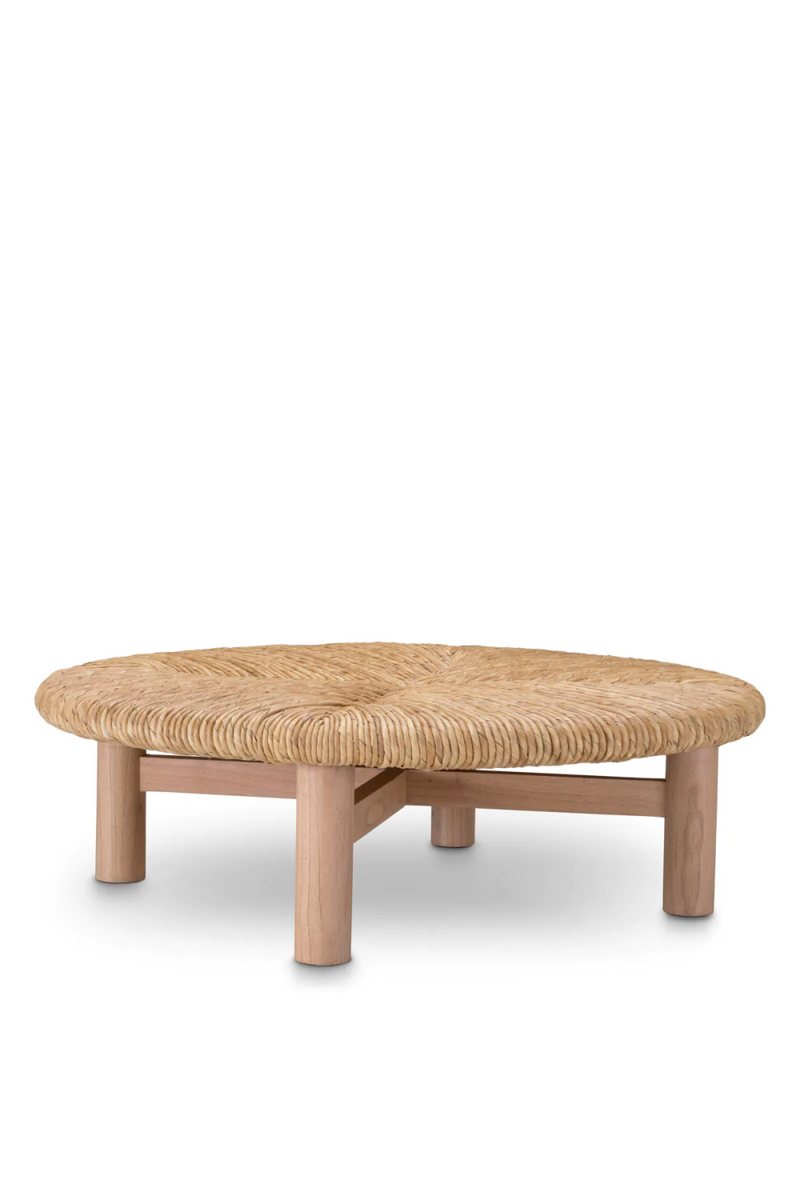 Table basse en bois clair et jonc de mer | Eichholtz Costello | Meubleluxe.fr