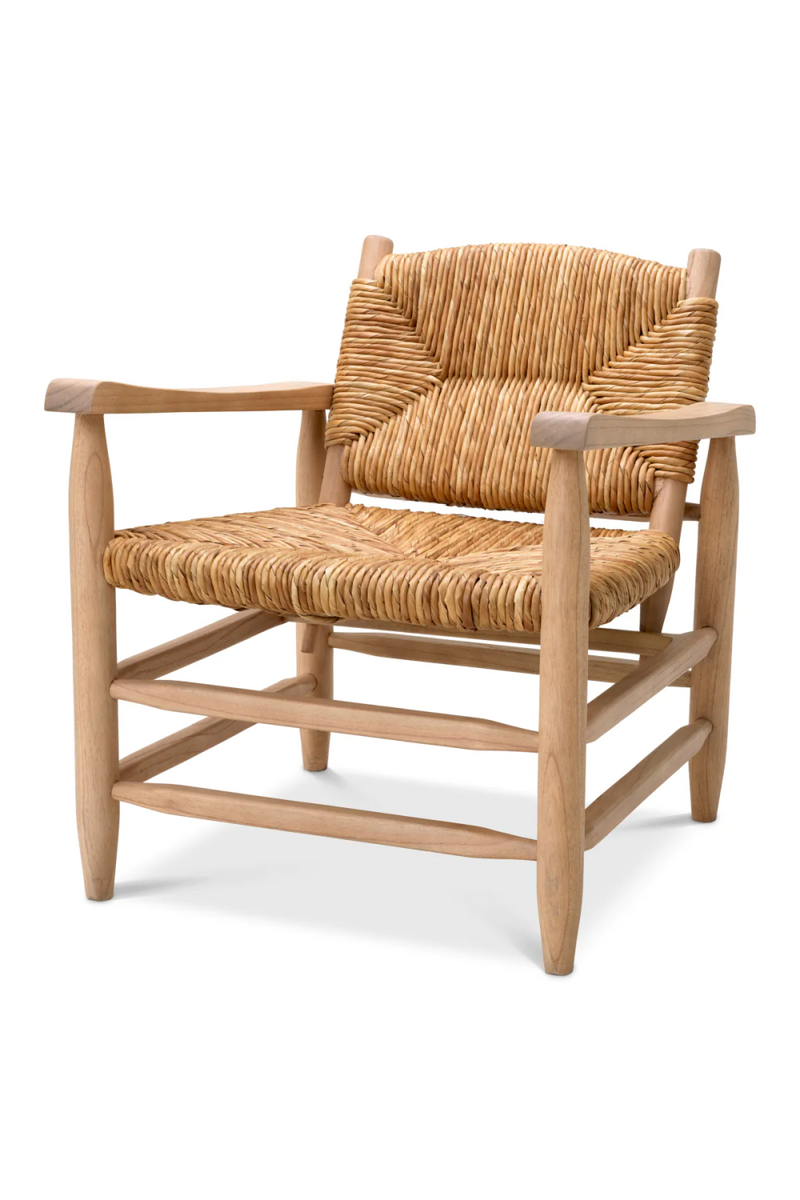 Fauteuil en bois clair et jonc de mer | Eichholtz Elliott | Meubleluxe.fr