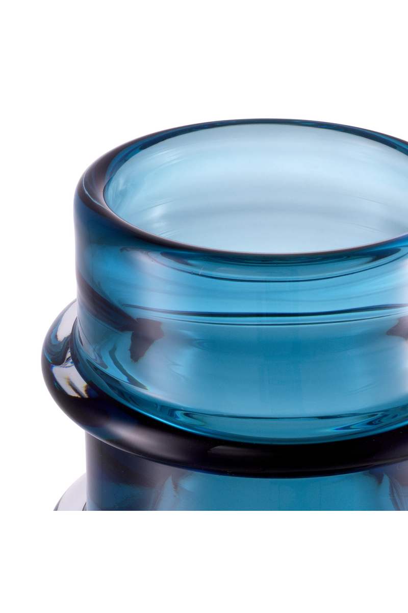 Vase en verre soufflé bleu | Eichholtz Bloom | Meubleluxe.fr