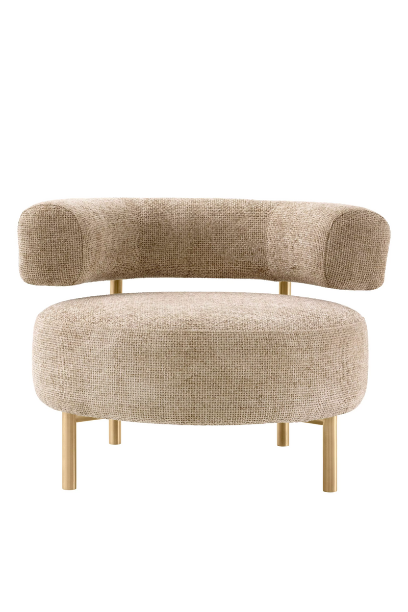 Fauteuil Lyssa sable et laiton brossé | Eichholtz Thompson | Meubleluxe.fr