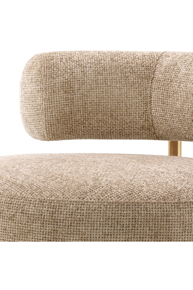 Fauteuil Lyssa sable et laiton brossé | Eichholtz Thompson | Meubleluxe.fr