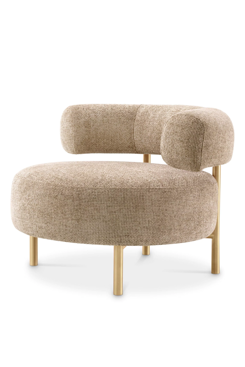 Fauteuil Lyssa sable et laiton brossé | Eichholtz Thompson | Meubleluxe.fr