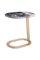 Table d'appoint en laiton brossé et marbre blanc | Eichholtz Oyo | Meubleluxe.fr