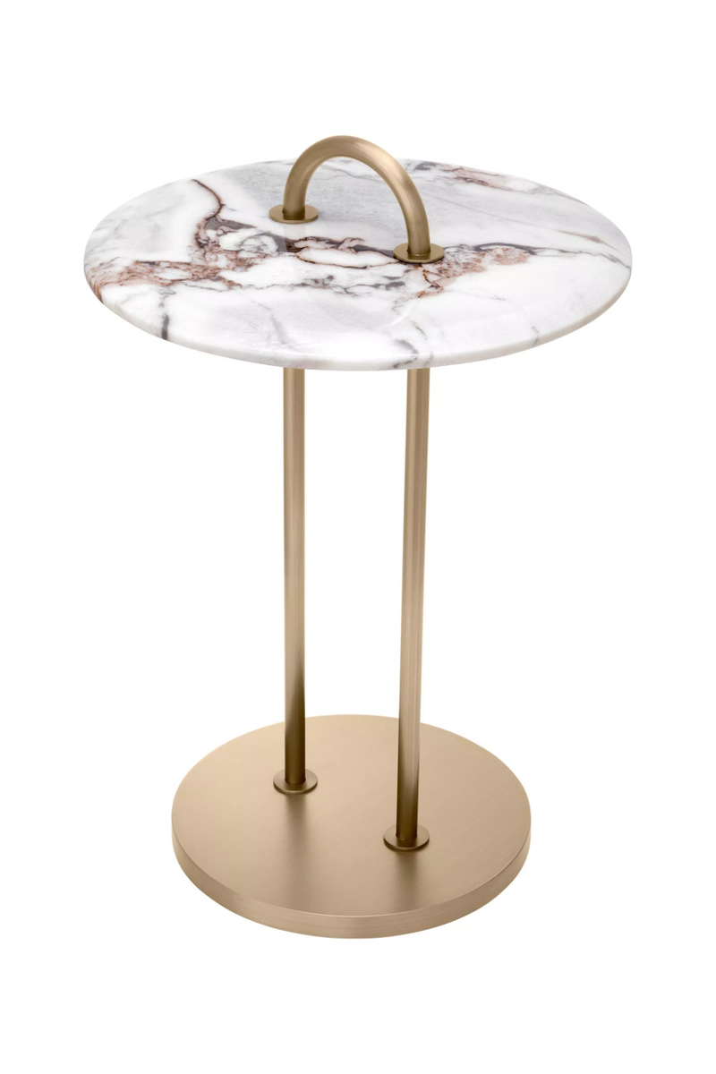 Table d'appoint en laiton brossé et marbre | Eichholtz Zappa | Meubleluxe.fr