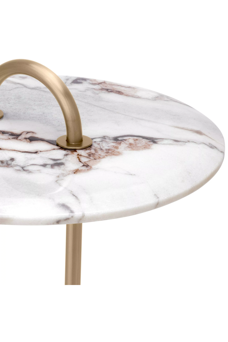 Table d'appoint en laiton brossé et marbre | Eichholtz Zappa | Meubleluxe.fr