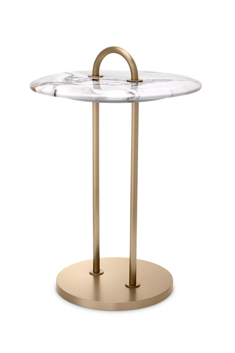 Table d'appoint en laiton brossé et marbre | Eichholtz Zappa | Meubleluxe.fr