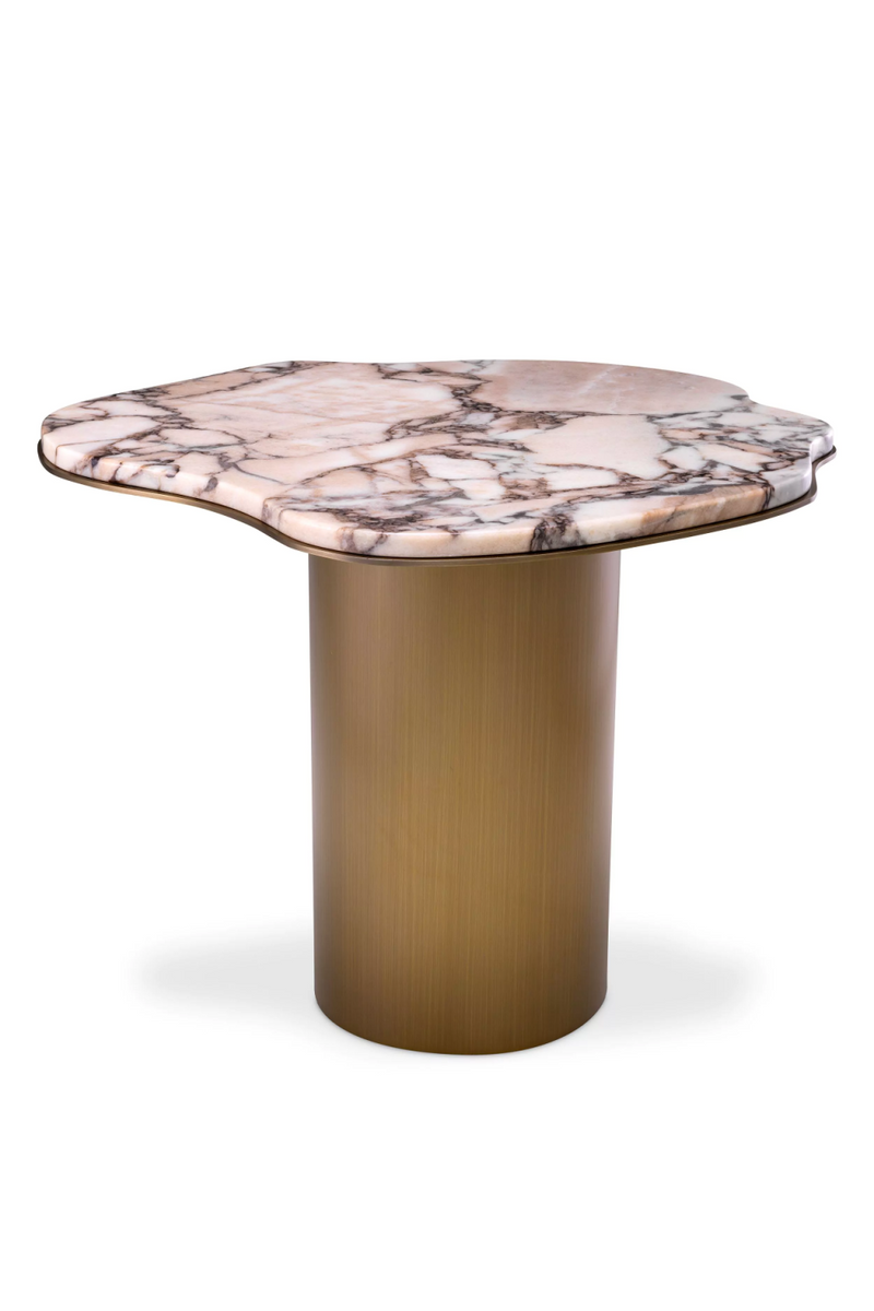 Table d'appoint en laiton brossé et marbre | Eichholtz Shapiro | Meubleluxe.fr