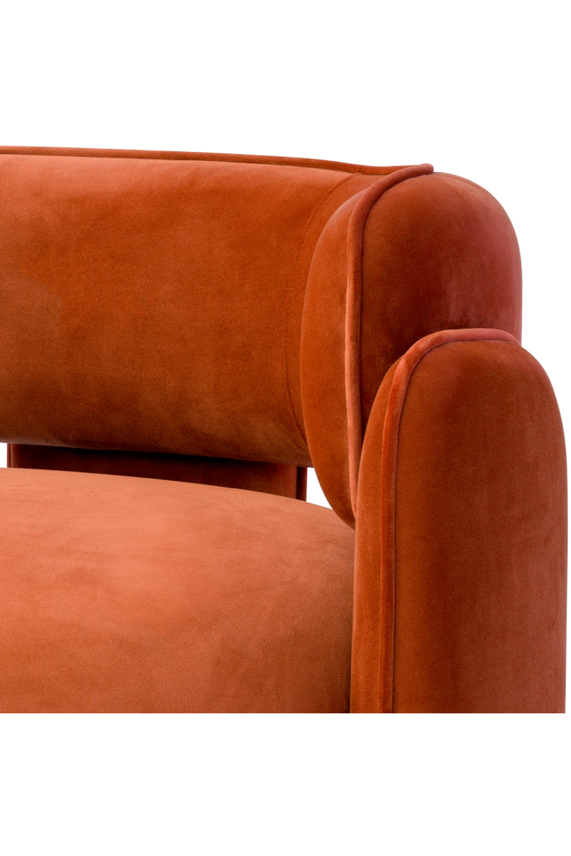 Fauteuil en velours orange | Eichholtz Chaplin | Meubleluxe.fr