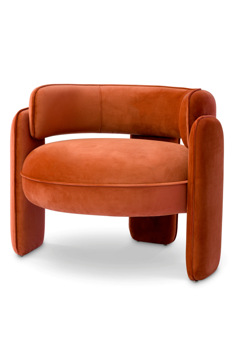 Fauteuil en velours orange | Eichholtz Chaplin | Meubleluxe.fr