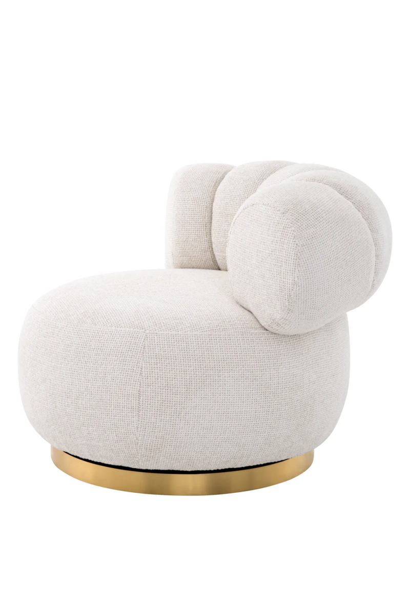 Fauteuil pivotant en Lyssa blanc cassé | Eiccholtz Phedra | Meubleluxe.fr