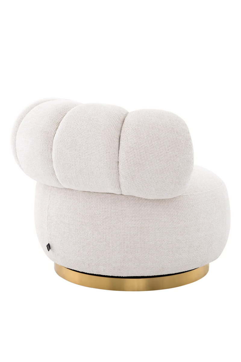 Fauteuil pivotant en Lyssa blanc cassé | Eiccholtz Phedra | Meubleluxe.fr