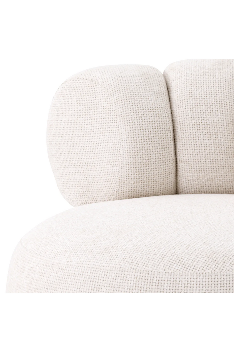 Fauteuil pivotant en Lyssa blanc cassé | Eiccholtz Phedra | Meubleluxe.fr