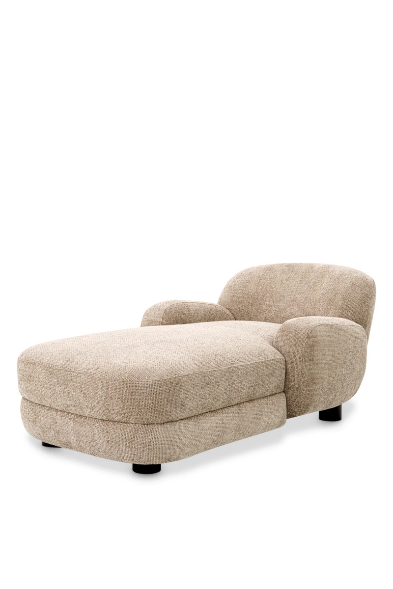 Chaise Longue en Lyssa Sable | Eichholtz Udine | Meubleluxe.fr