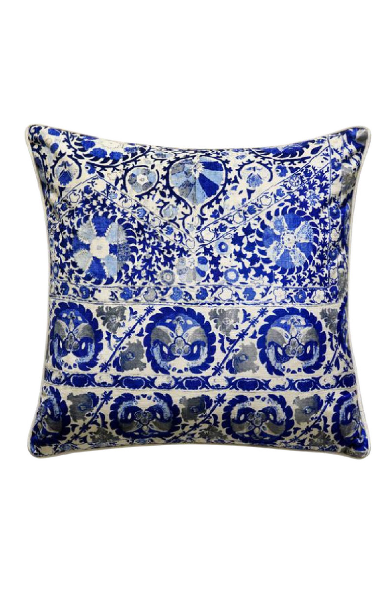 Coussin en velours vintage Suzani | Andrew Martin Iznik | Meubleluxe.fr