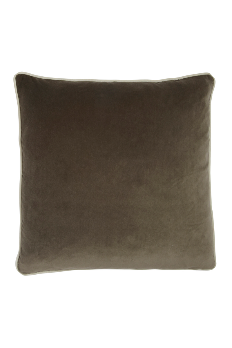 Coussin carré en velours taupe | Andrew Martin Pelham | Meubleluxe.fr