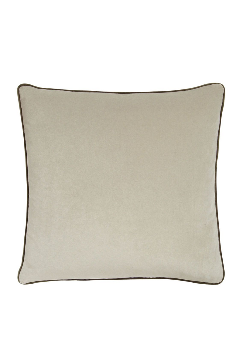 Coussin carré en velours gris pierre | Andrew Martin Pelham | Meubleluxe.fr