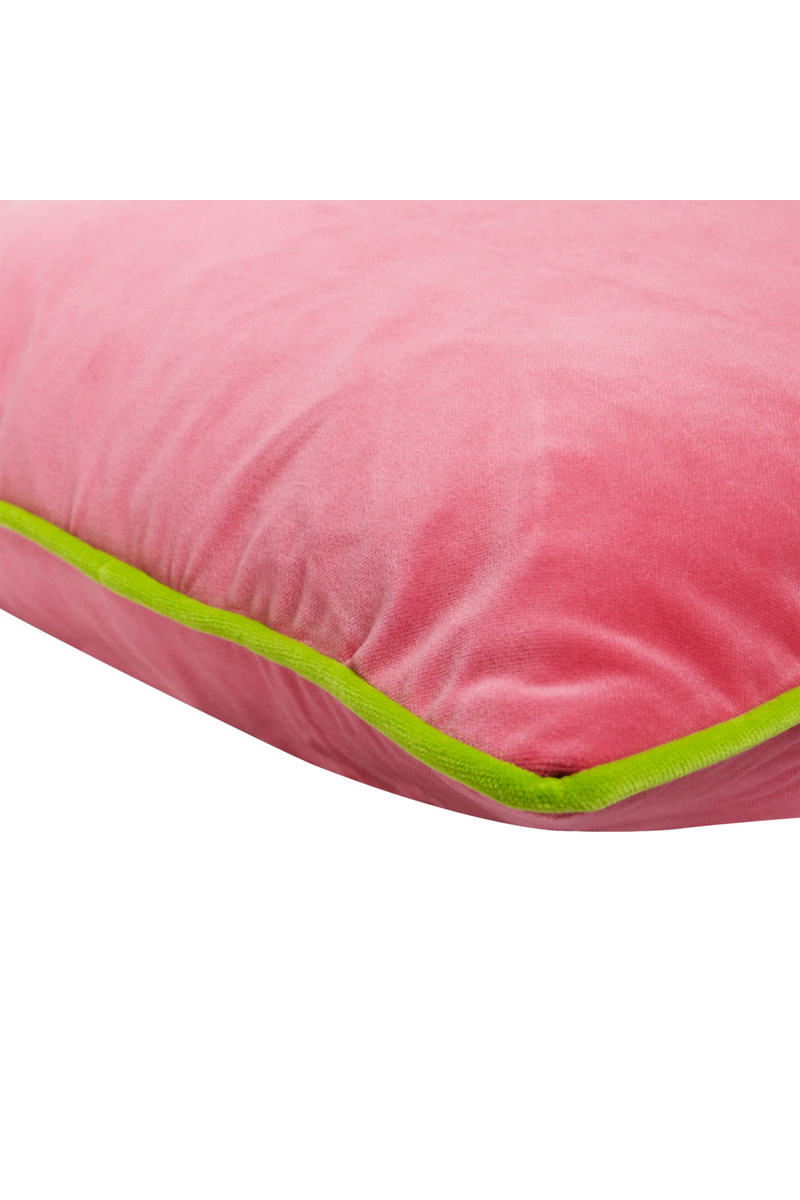 Coussin carré en velours rose/pistache | Andrew Martin Pelham | Meubleluxe.fr