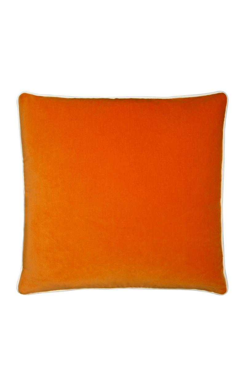 Coussin carré en velours clémentine/lait | Andrew Martin Pelham | Meubleluxe.fr