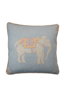 Coussin passepoilé imprimé éléphant bleu ciel | Andrew Martin Jumbo | Meubleluxe.fr
