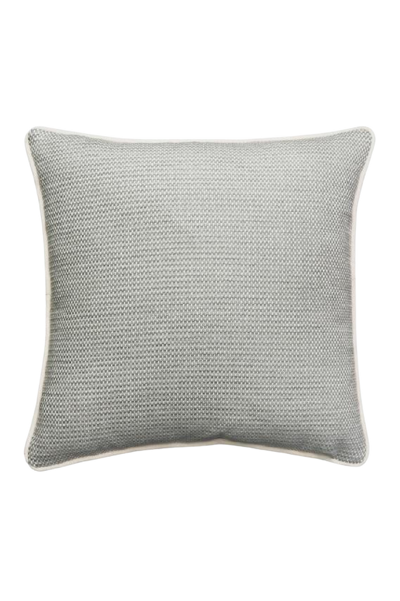 Coussin en chenille gris avec passepoil en velours | Andrew Martin Molfetta | Meubleluxe.fr