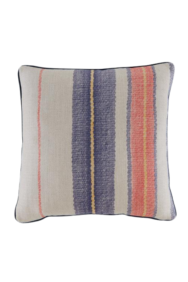 Coussin multi-tonalité passepoilé en velours gris | Andrew Martin Elbrus | Meubleluxe.fr